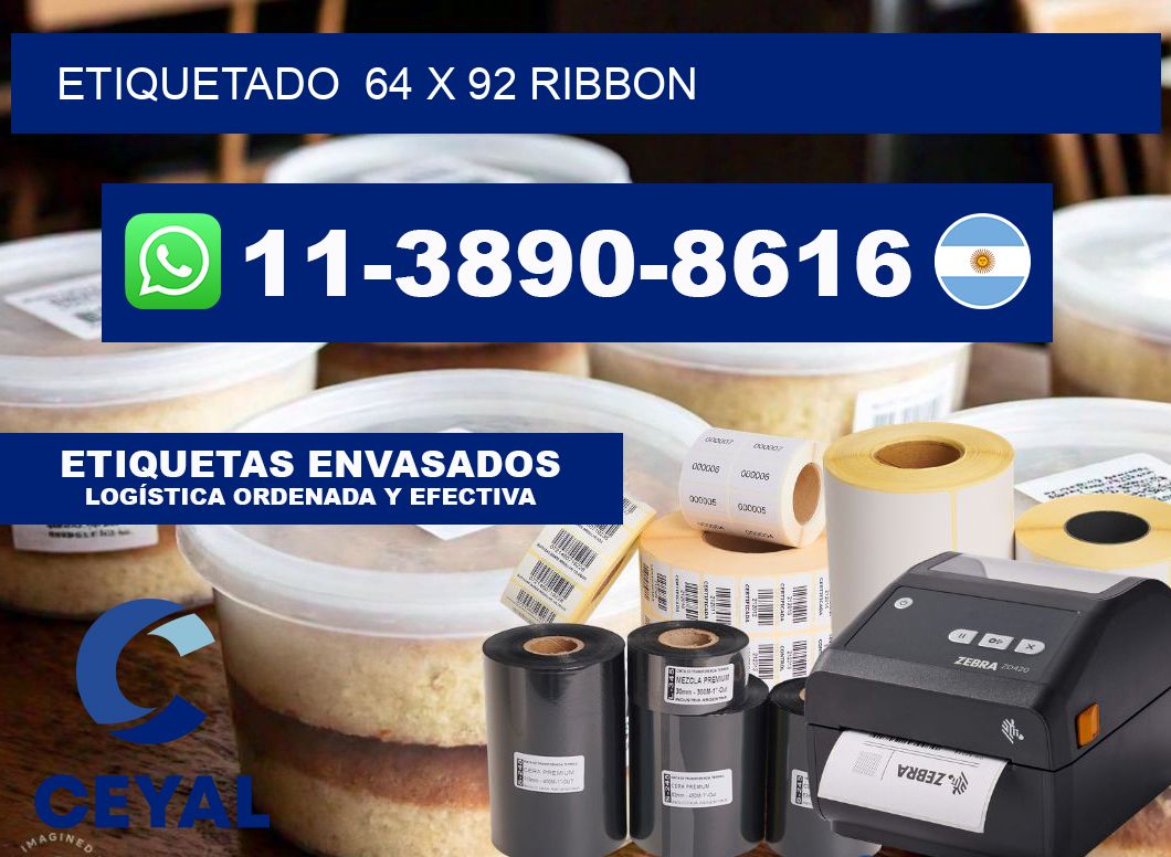 Etiquetado 64 x 92 ribbon