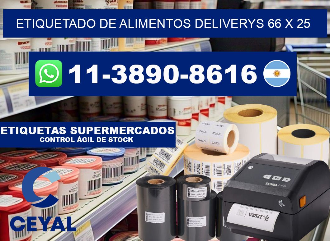 Etiquetado de alimentos deliverys 66 x 25