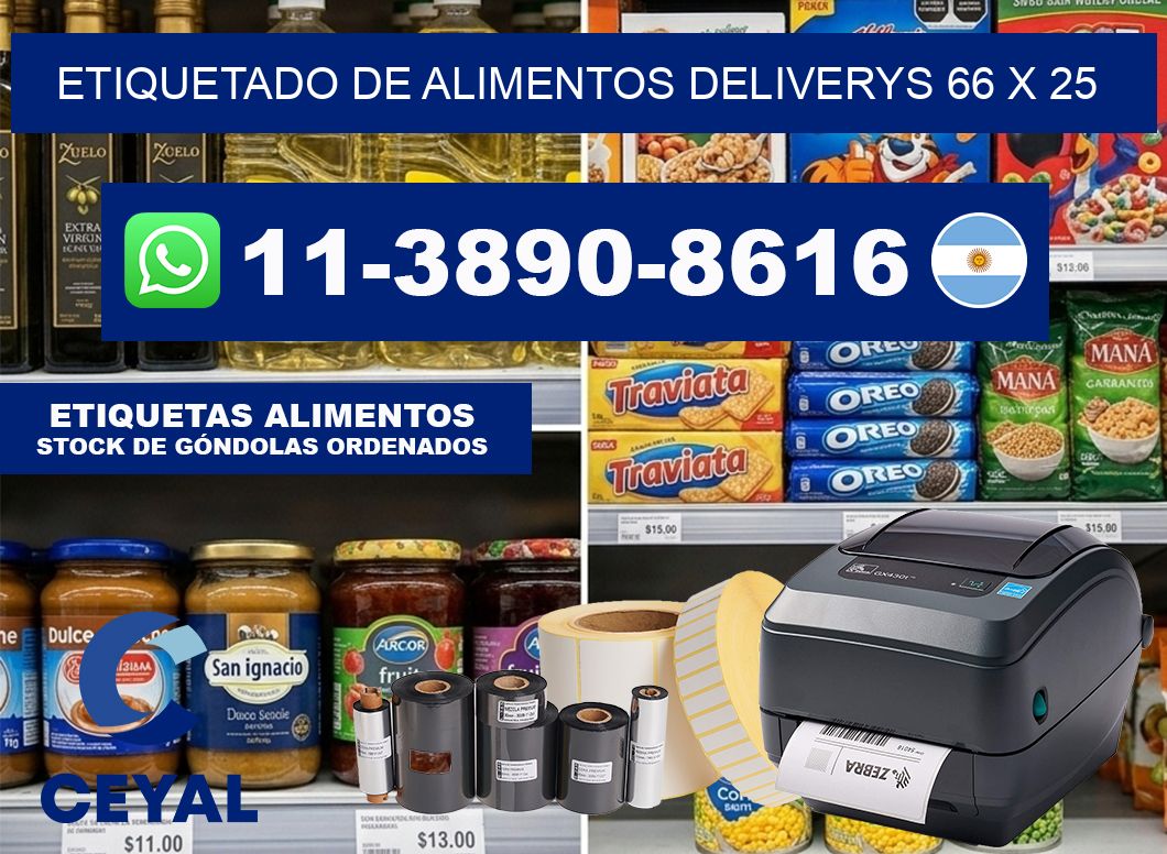 Etiquetado de alimentos deliverys 66 x 25