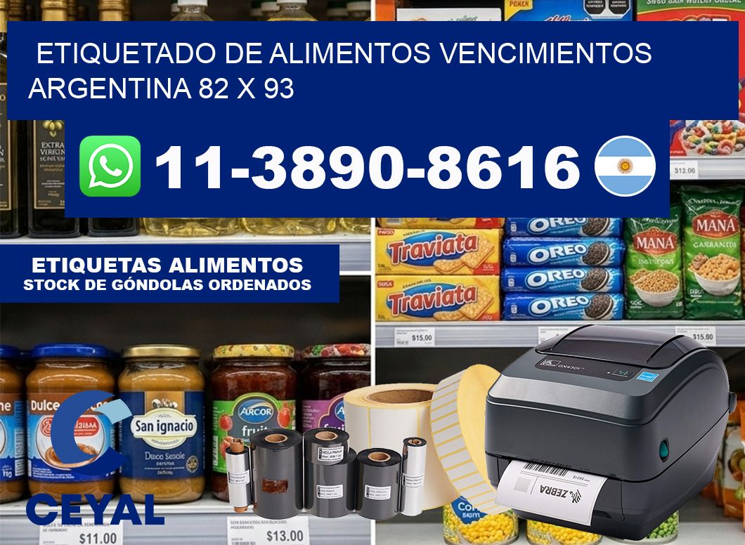 Etiquetado de alimentos vencimientos Argentina 82 x 93