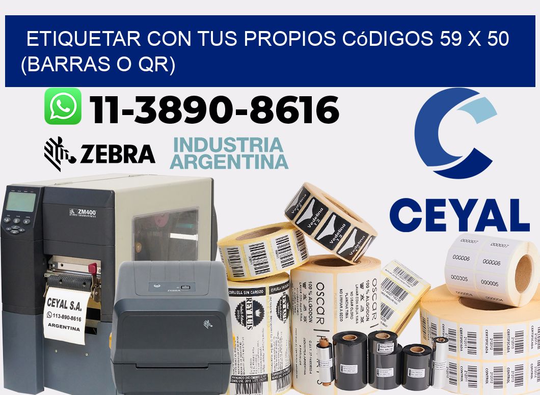 Etiquetar con tus propios códigos 59 x 50 (barras o QR)