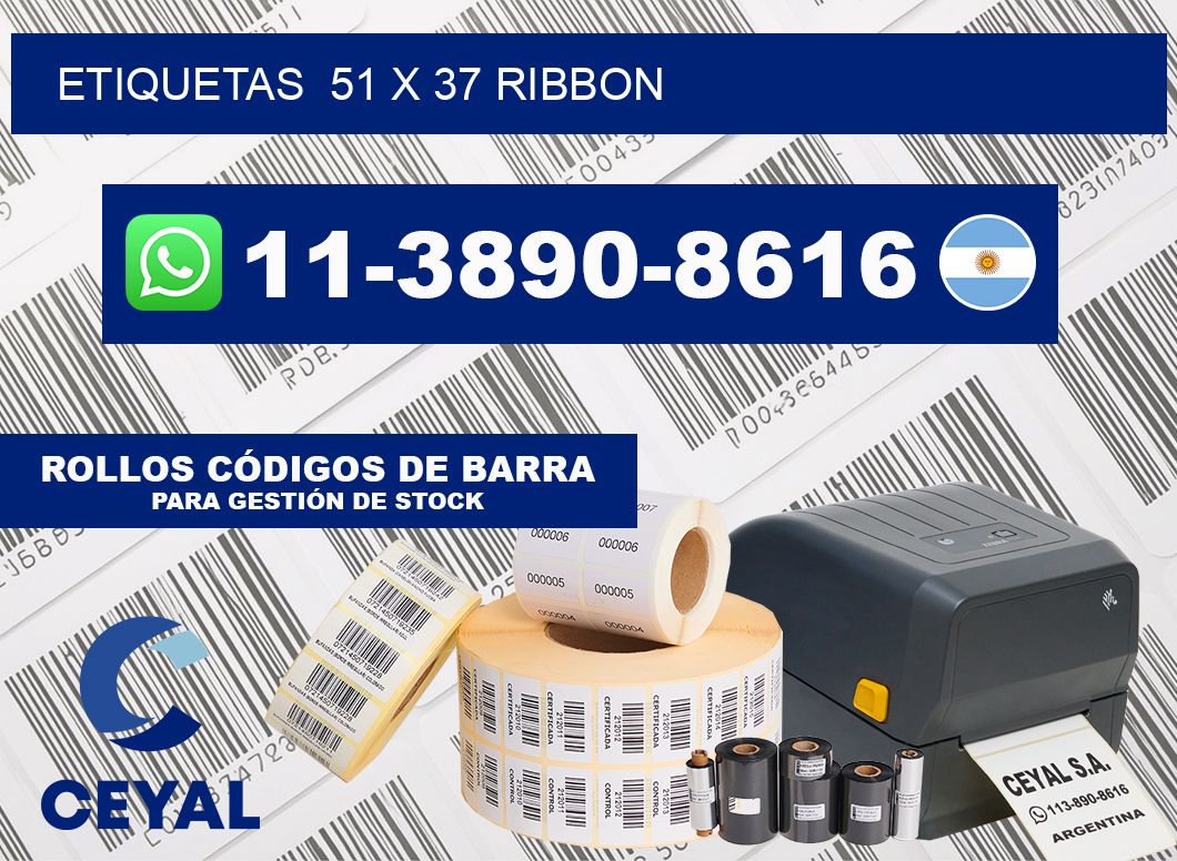 Etiquetas  51 x 37 ribbon