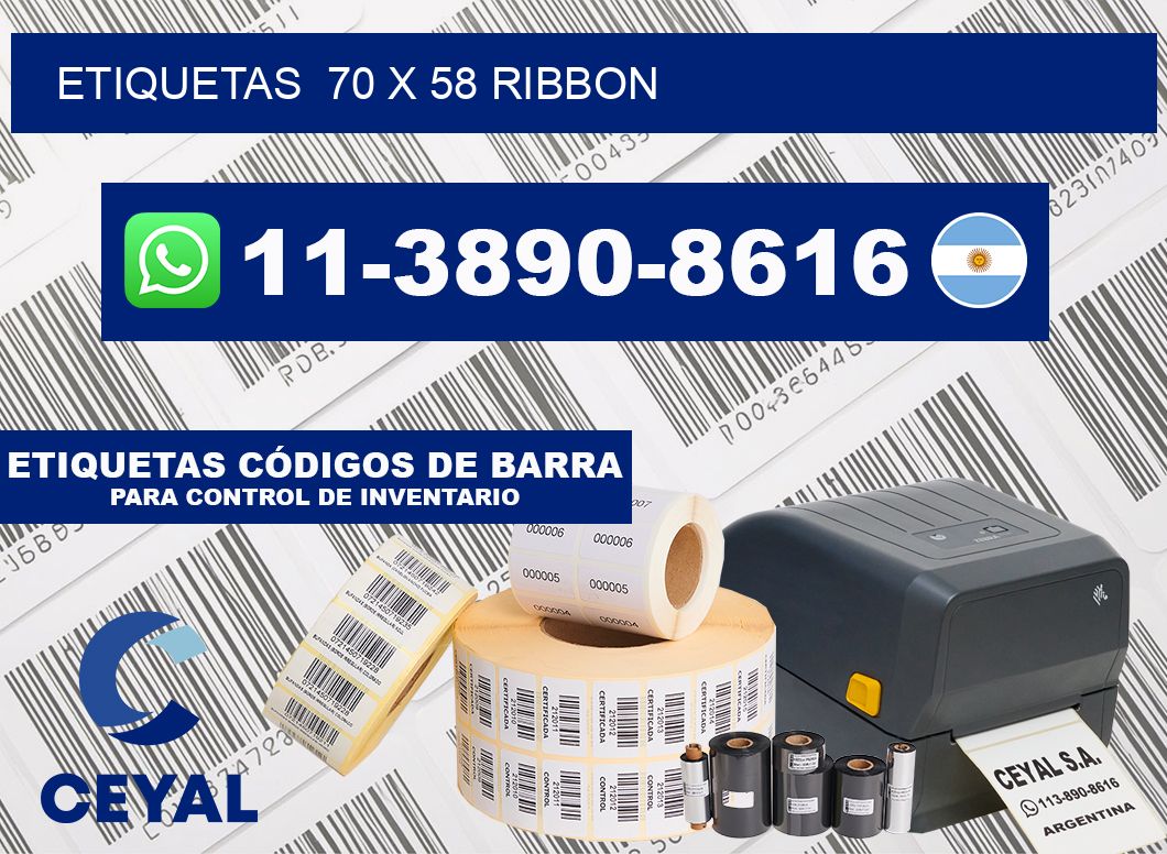 Etiquetas  70 x 58 ribbon