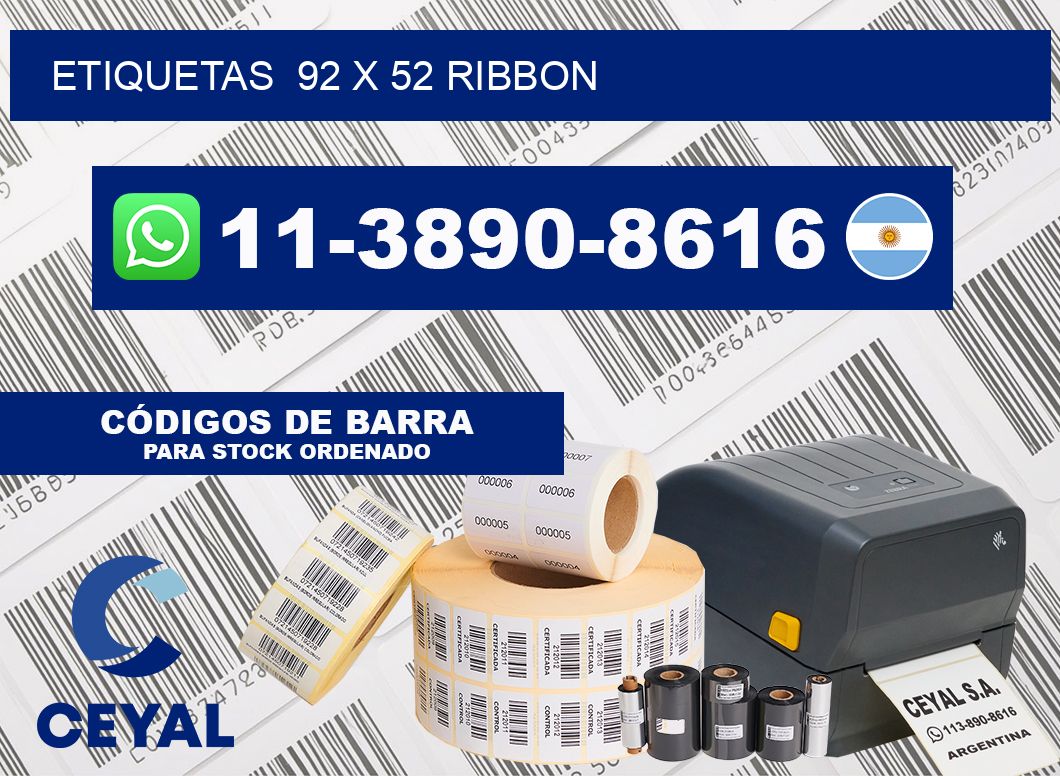 Etiquetas  92 x 52 ribbon