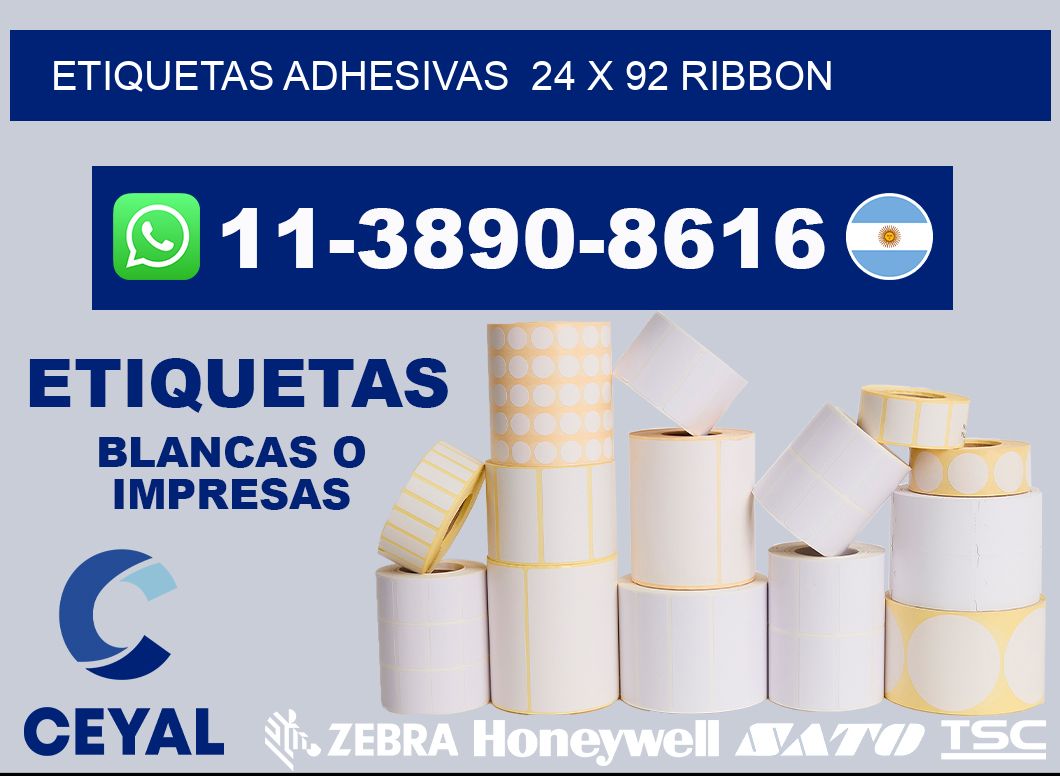 Etiquetas adhesivas  24 x 92 ribbon
