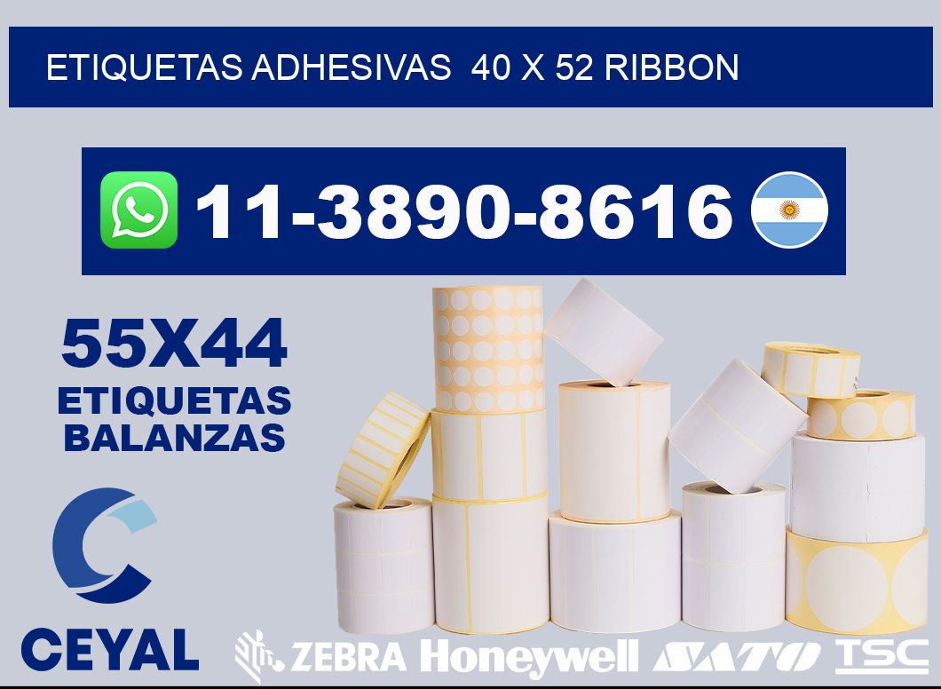 Etiquetas adhesivas  40 x 52 ribbon