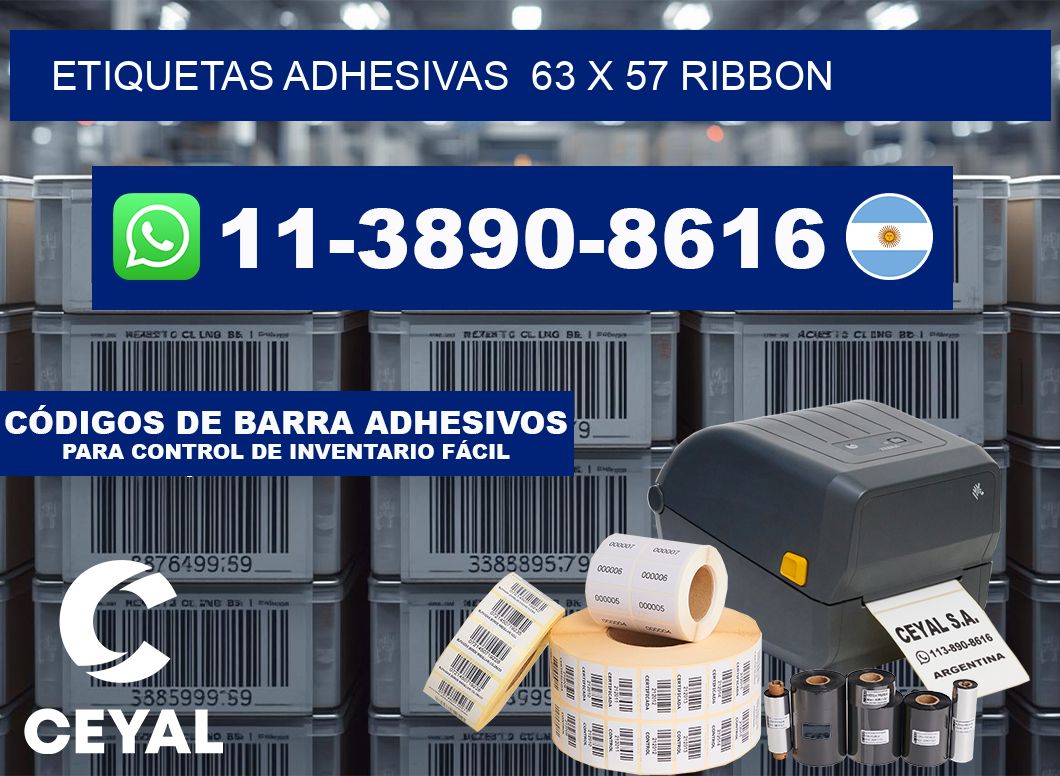 Etiquetas adhesivas 63 x 57 ribbon