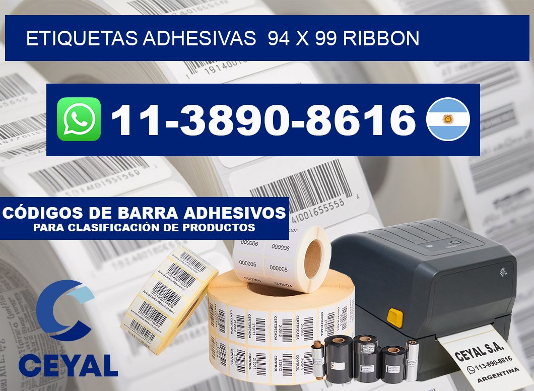 Etiquetas adhesivas 94 x 99 ribbon