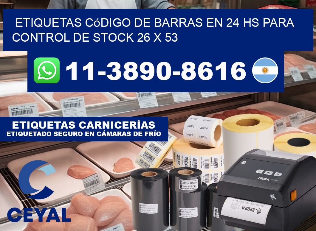 Etiquetas código de barras en 24 hs para control de stock 26 x 53