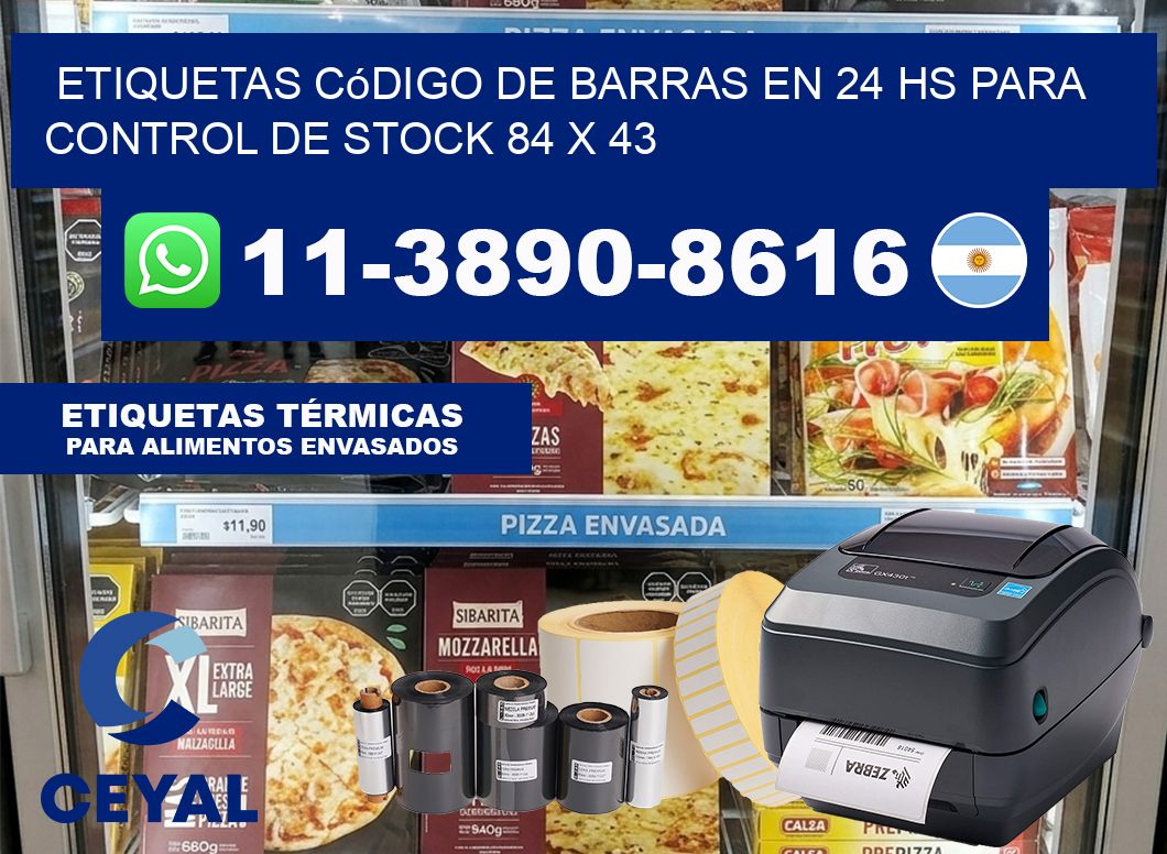 Etiquetas código de barras en 24 hs para control de stock 84 x 43