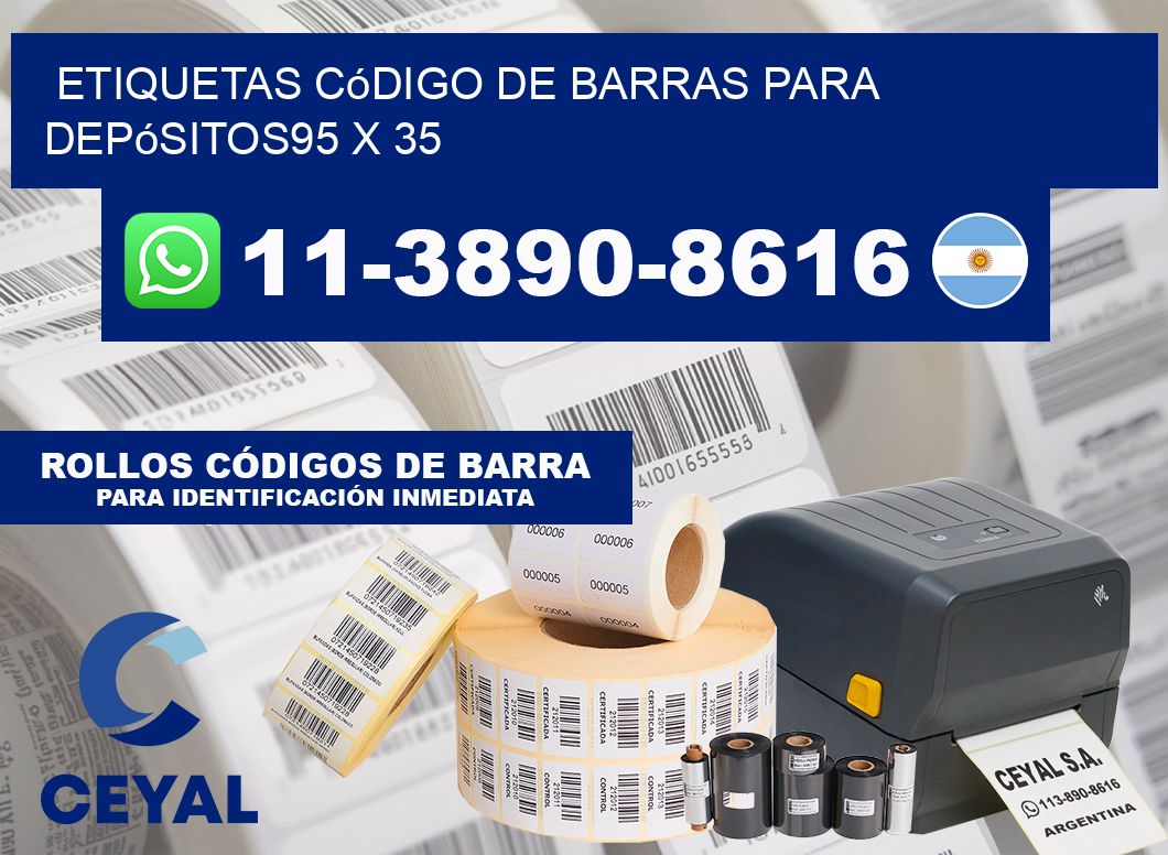 Etiquetas código de barras para depósitos95 x 35