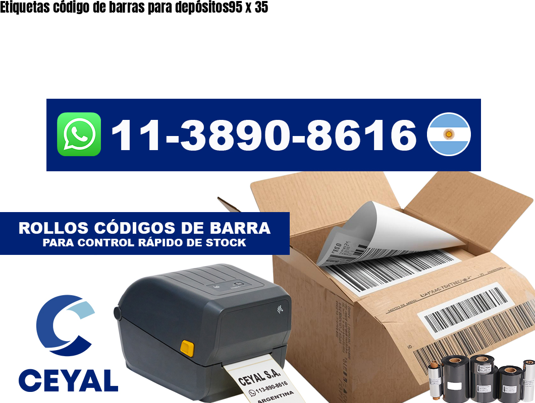 Etiquetas código de barras para depósitos95 x 35