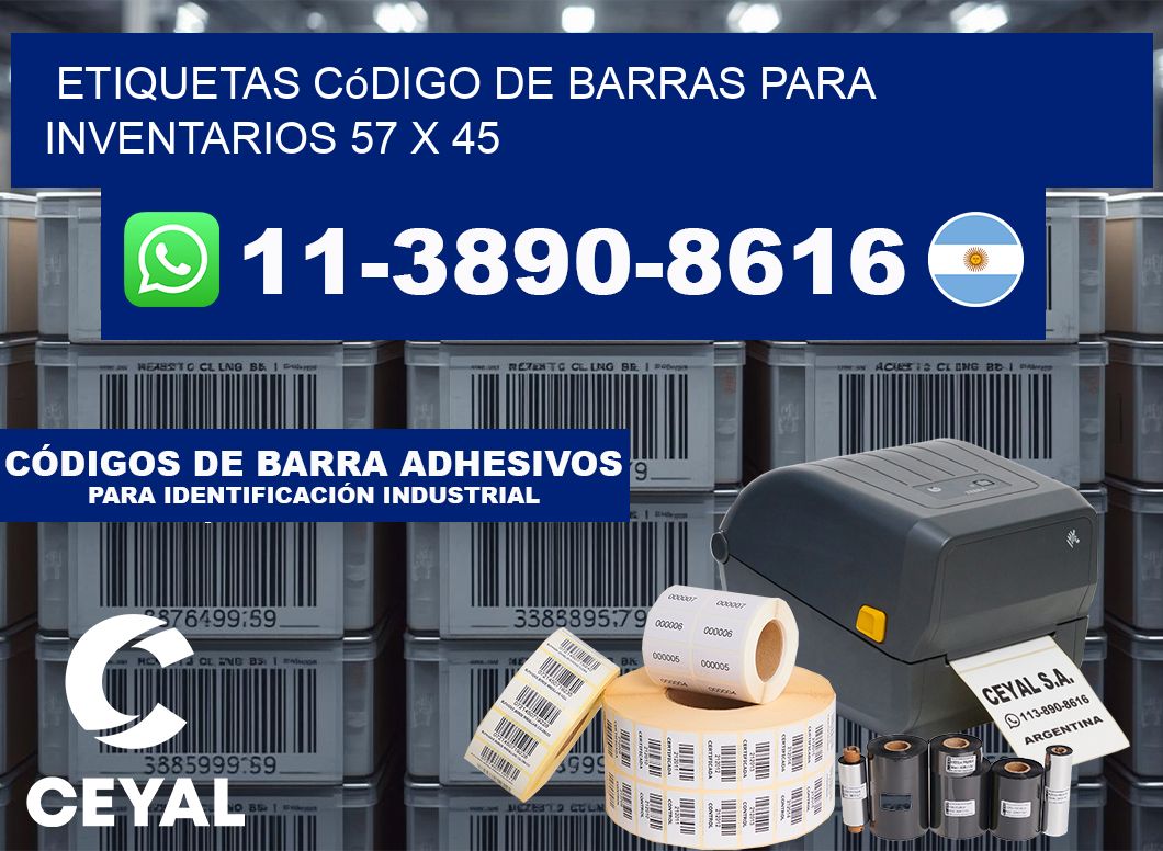 Etiquetas código de barras para inventarios 57 x 45