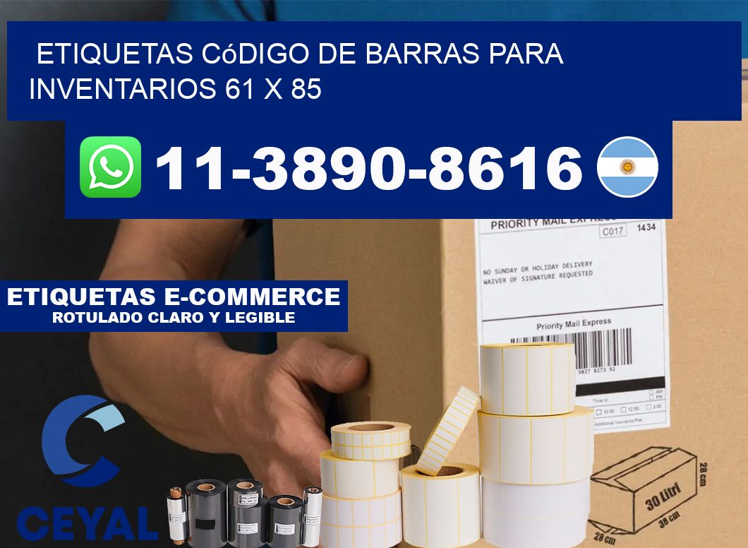 Etiquetas código de barras para inventarios 61 x 85