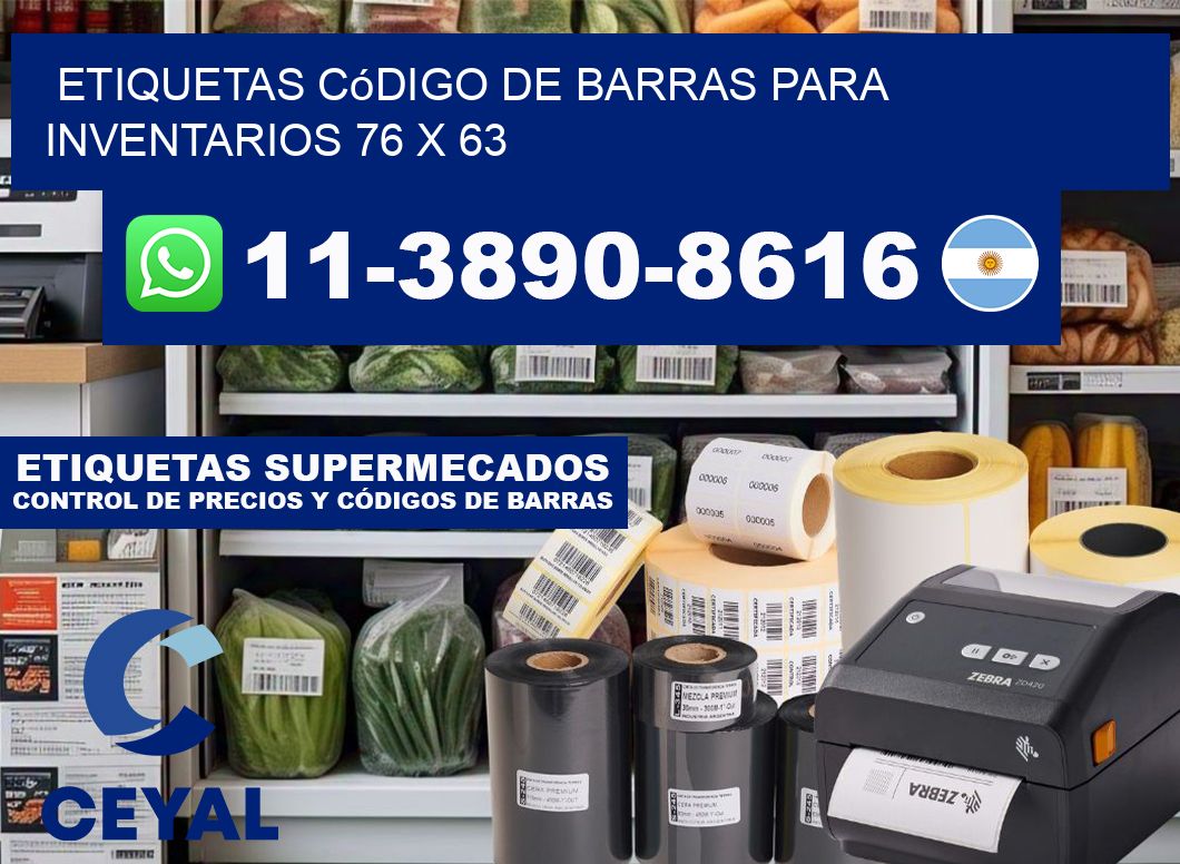 Etiquetas código de barras para inventarios 76 x 63