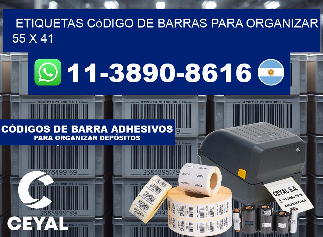 Etiquetas código de barras para organizar 55 x 41