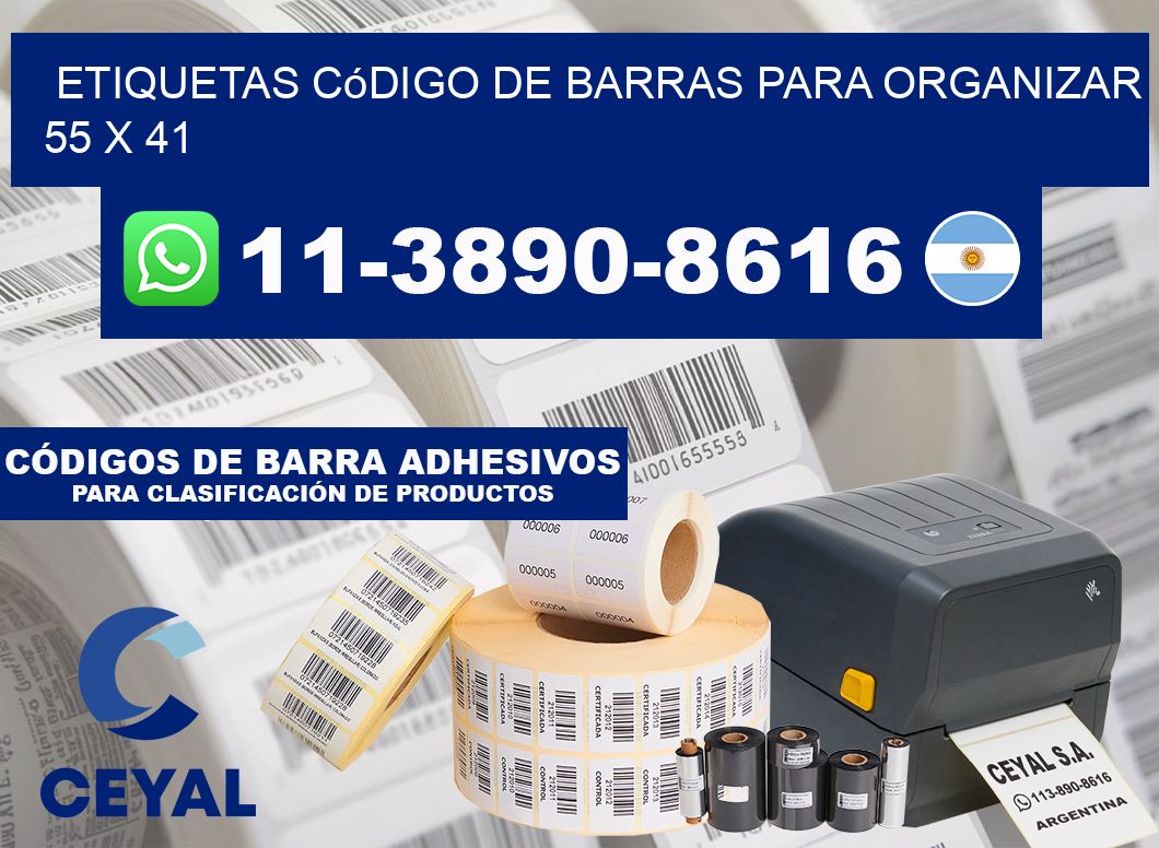 Etiquetas código de barras para organizar 55 x 41