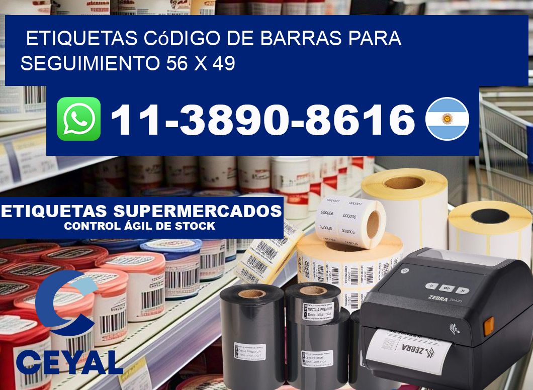 Etiquetas código de barras para seguimiento 56 x 49