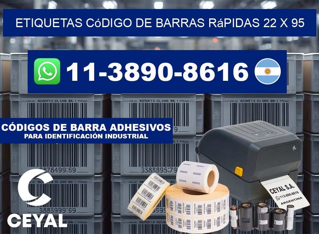 Etiquetas código de barras rápidas 22 x 95