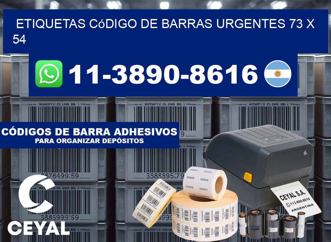 Etiquetas código de barras urgentes 73 x 54