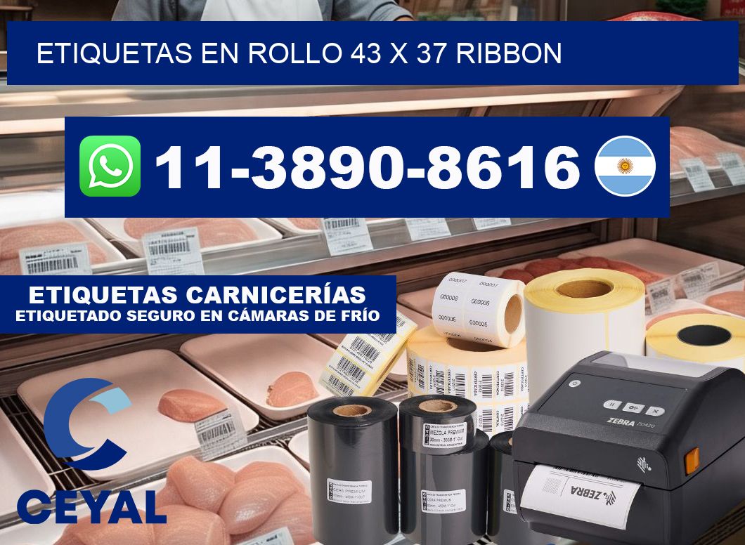 Etiquetas en rollo 43 x 37 ribbon