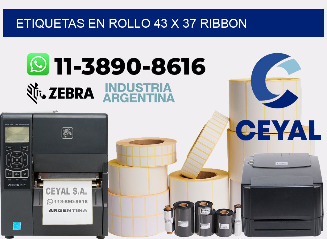 Etiquetas en rollo 43 x 37 ribbon