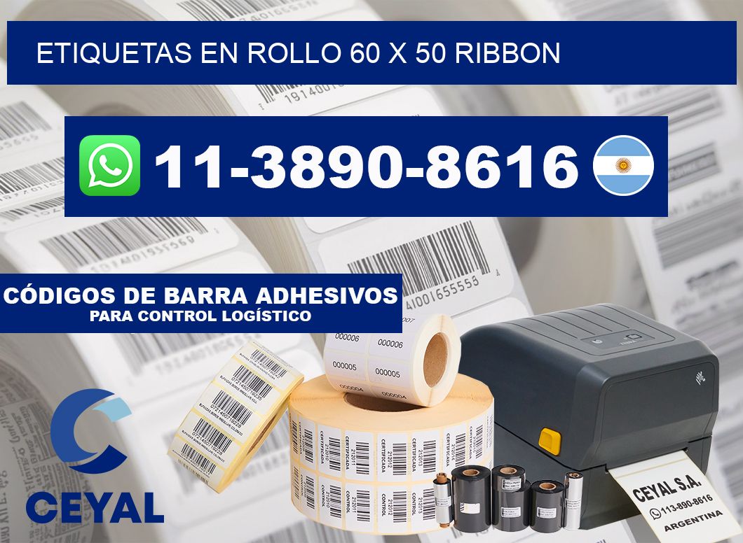 Etiquetas en rollo 60 x 50 ribbon