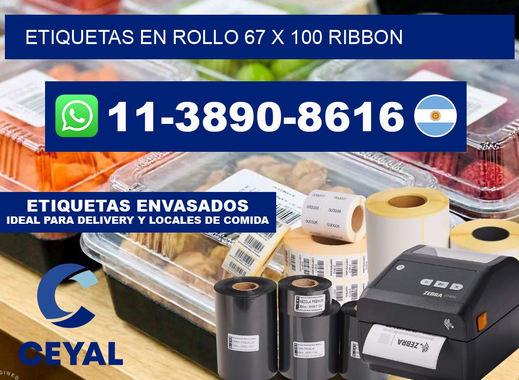 Etiquetas en rollo 67 x 100 ribbon
