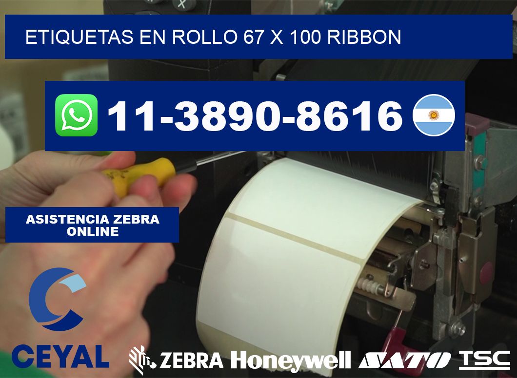 Etiquetas en rollo 67 x 100 ribbon