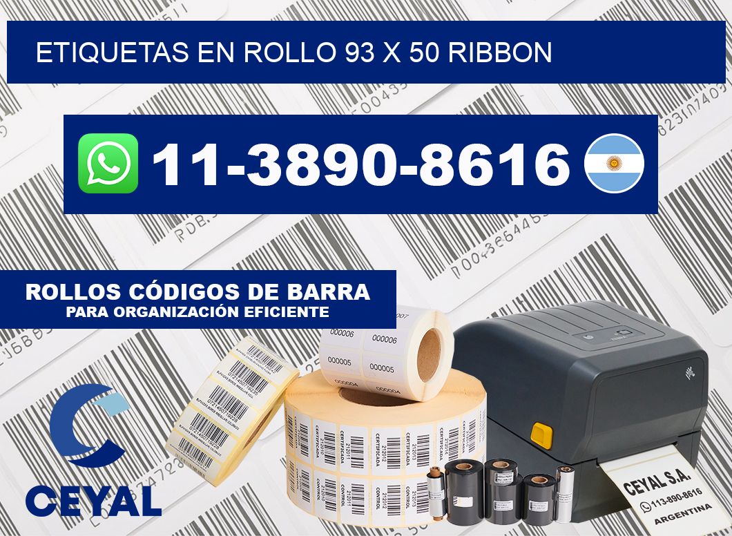 Etiquetas en rollo 93 x 50 ribbon