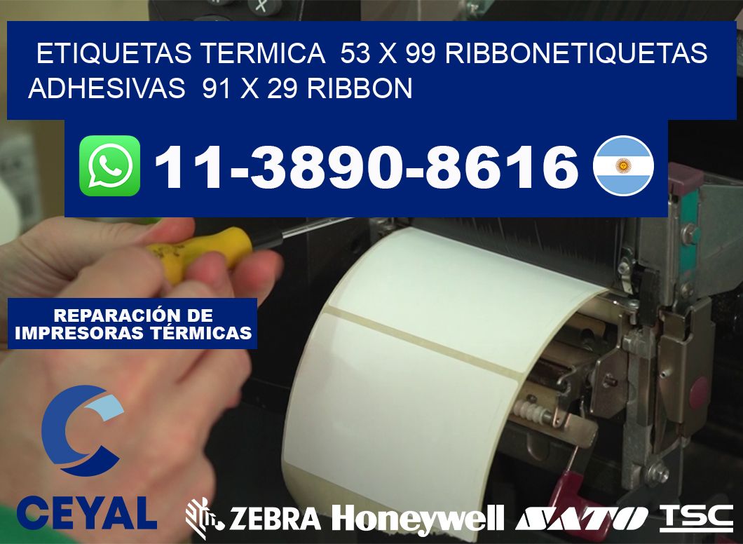 Etiquetas termica 53 x 99 ribbonEtiquetas adhesivas 91 x 29 ribbon
