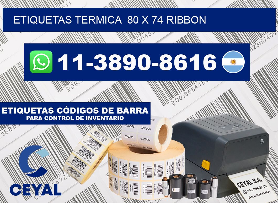 Etiquetas termica  80 x 74 ribbon