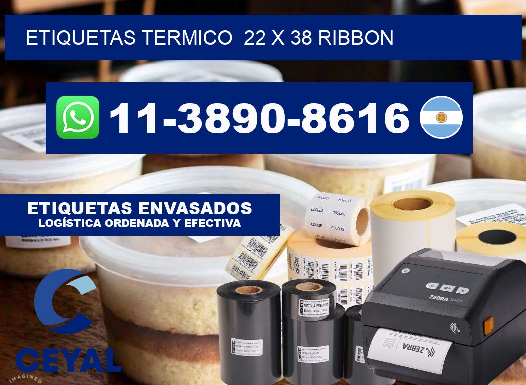 Etiquetas termico  22 x 38 ribbon