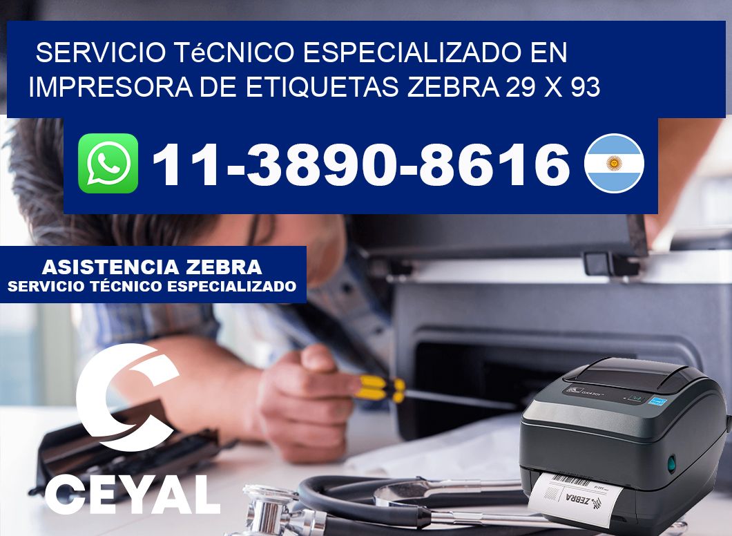 Servicio Técnico Especializado en Impresora de Etiquetas Zebra 29 x 93