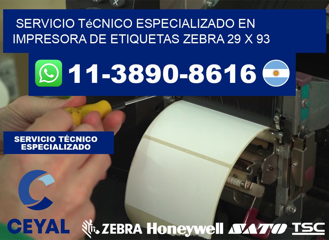Servicio Técnico Especializado en Impresora de Etiquetas Zebra 29 x 93