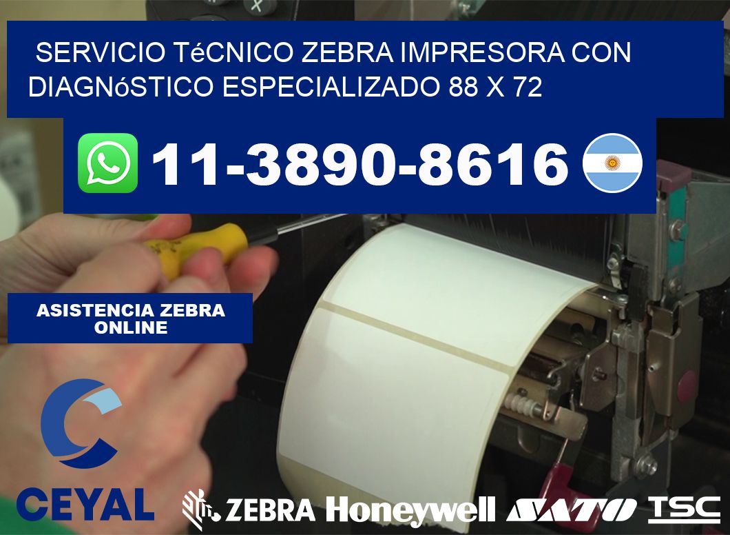 Servicio Técnico Zebra Impresora con Diagnóstico Especializado 88 x 72