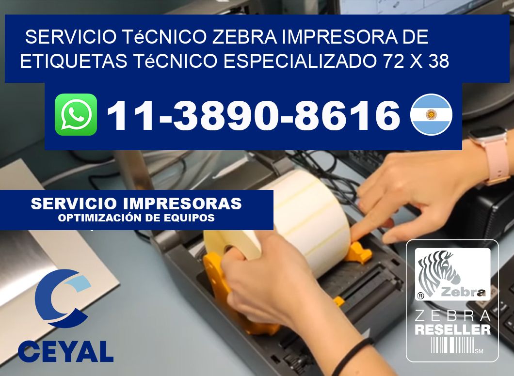 Servicio Técnico Zebra Impresora de Etiquetas Técnico Especializado 72 x 38