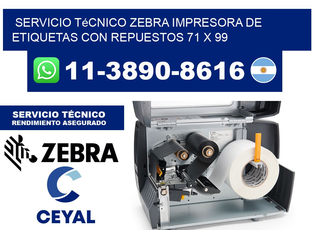 Servicio Técnico Zebra Impresora de Etiquetas con Repuestos 71 x 99