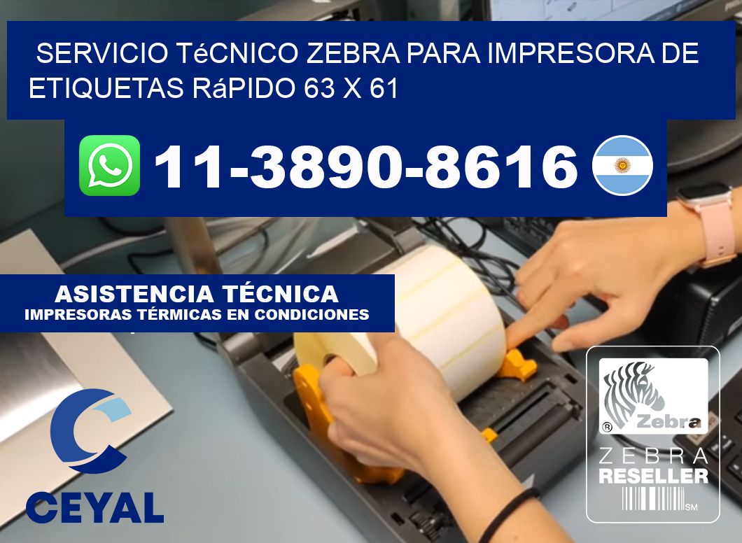 Servicio Técnico Zebra para Impresora de Etiquetas Rápido 63 x 61