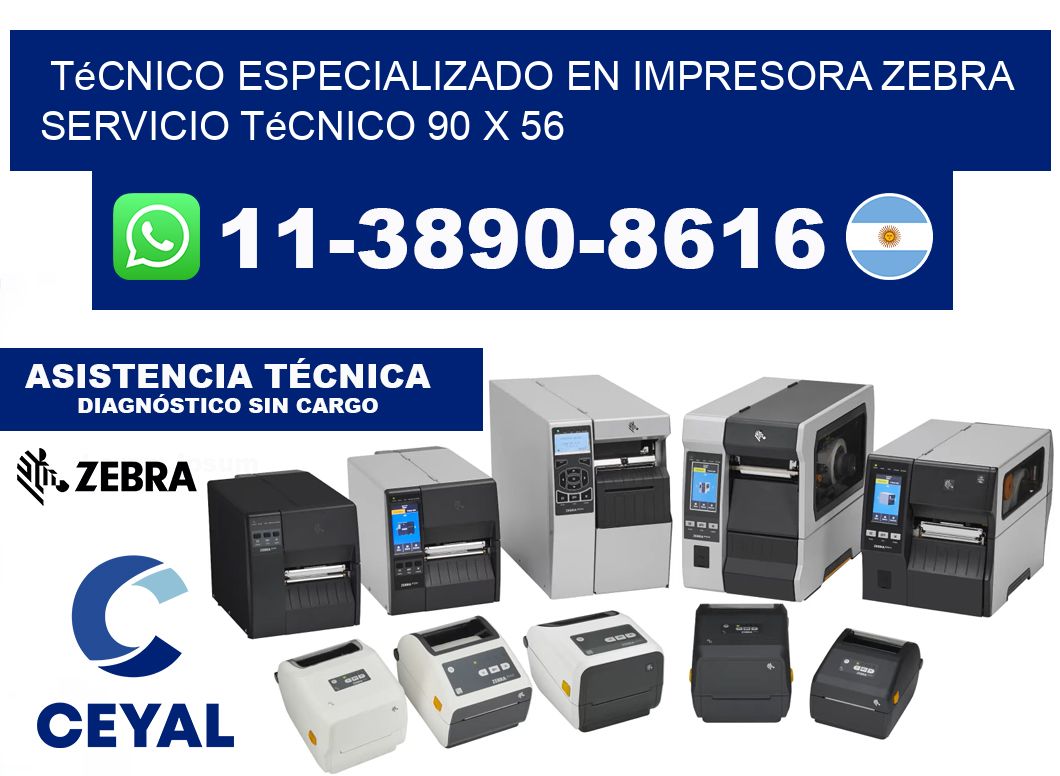 Técnico Especializado en Impresora Zebra Servicio Técnico 90 x 56