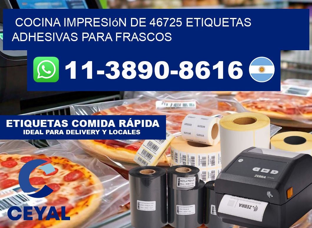 cocina impresión de 46725 etiquetas adhesivas para frascos