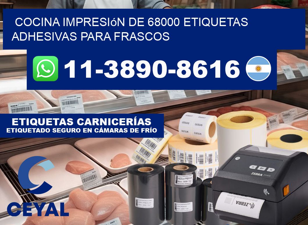 cocina impresión de 68000 etiquetas adhesivas para frascos