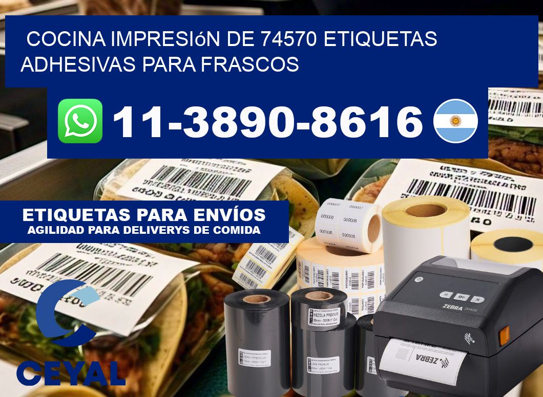 cocina impresión de 74570 etiquetas adhesivas para frascos