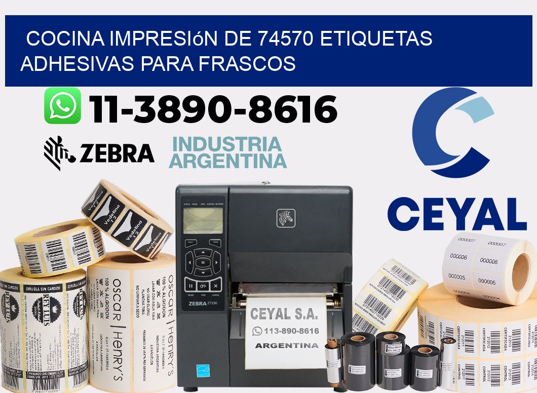 cocina impresión de 74570 etiquetas adhesivas para frascos