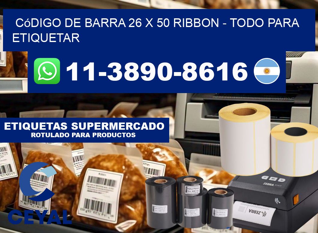 código de barra 26 x 50 ribbon - Todo para Etiquetar