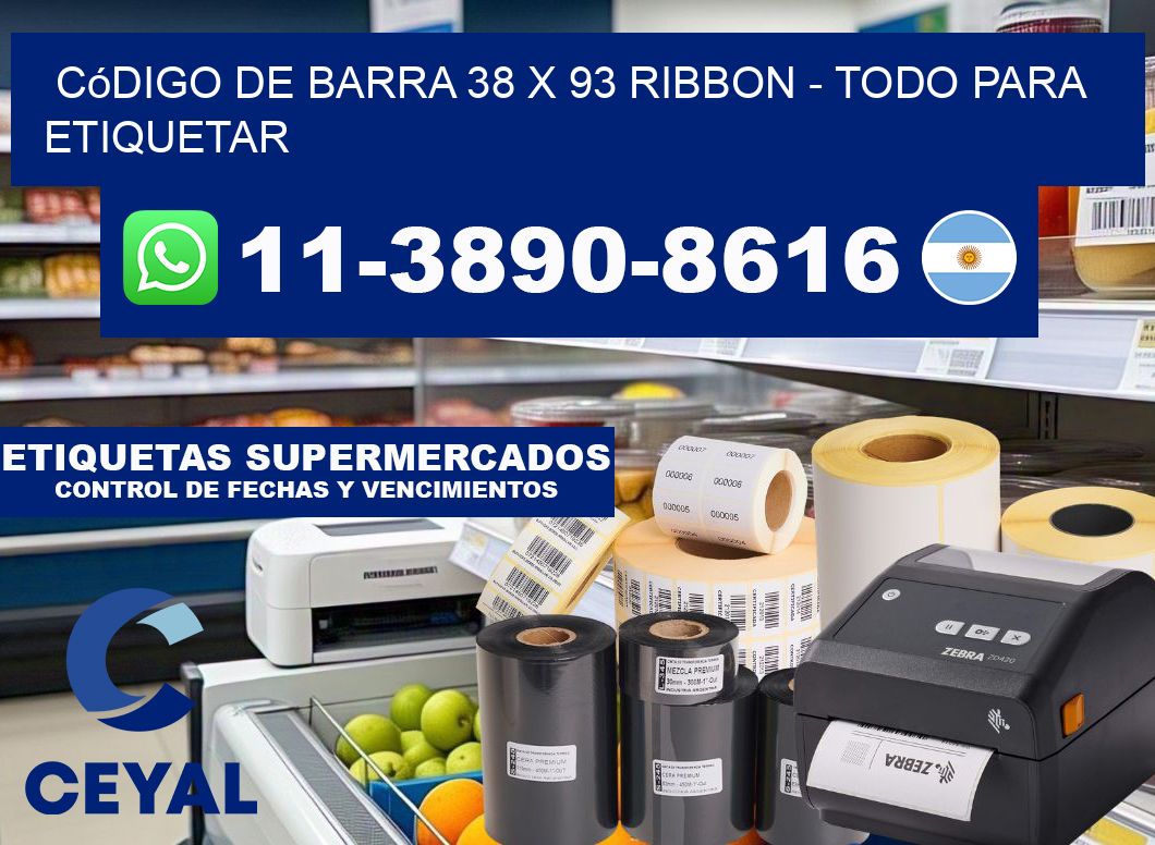 código de barra 38 x 93 ribbon - Todo para Etiquetar