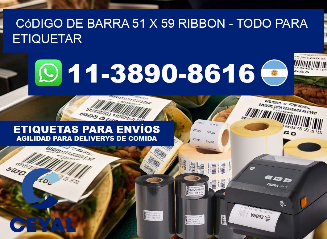 código de barra 51 x 59 ribbon - Todo para Etiquetar
