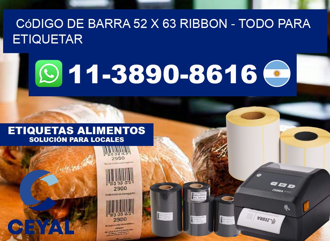 código de barra 52 x 63 ribbon - Todo para Etiquetar