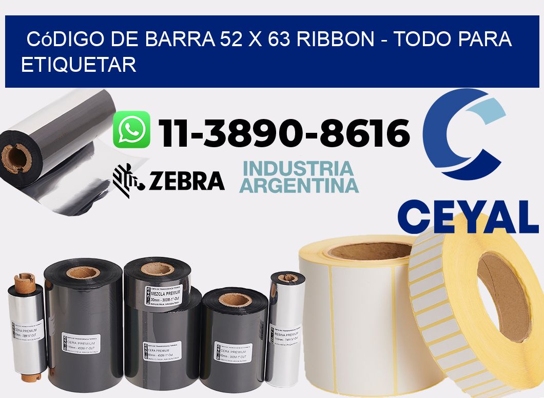 código de barra 52 x 63 ribbon - Todo para Etiquetar