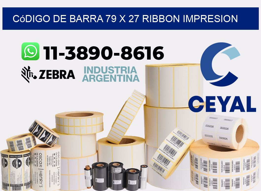 código de barra 79 x 27 ribbon impresion